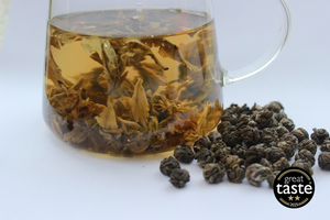 Jasmine Pearl Tea brewed infusion